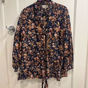 Mille Floral Navy Blouse